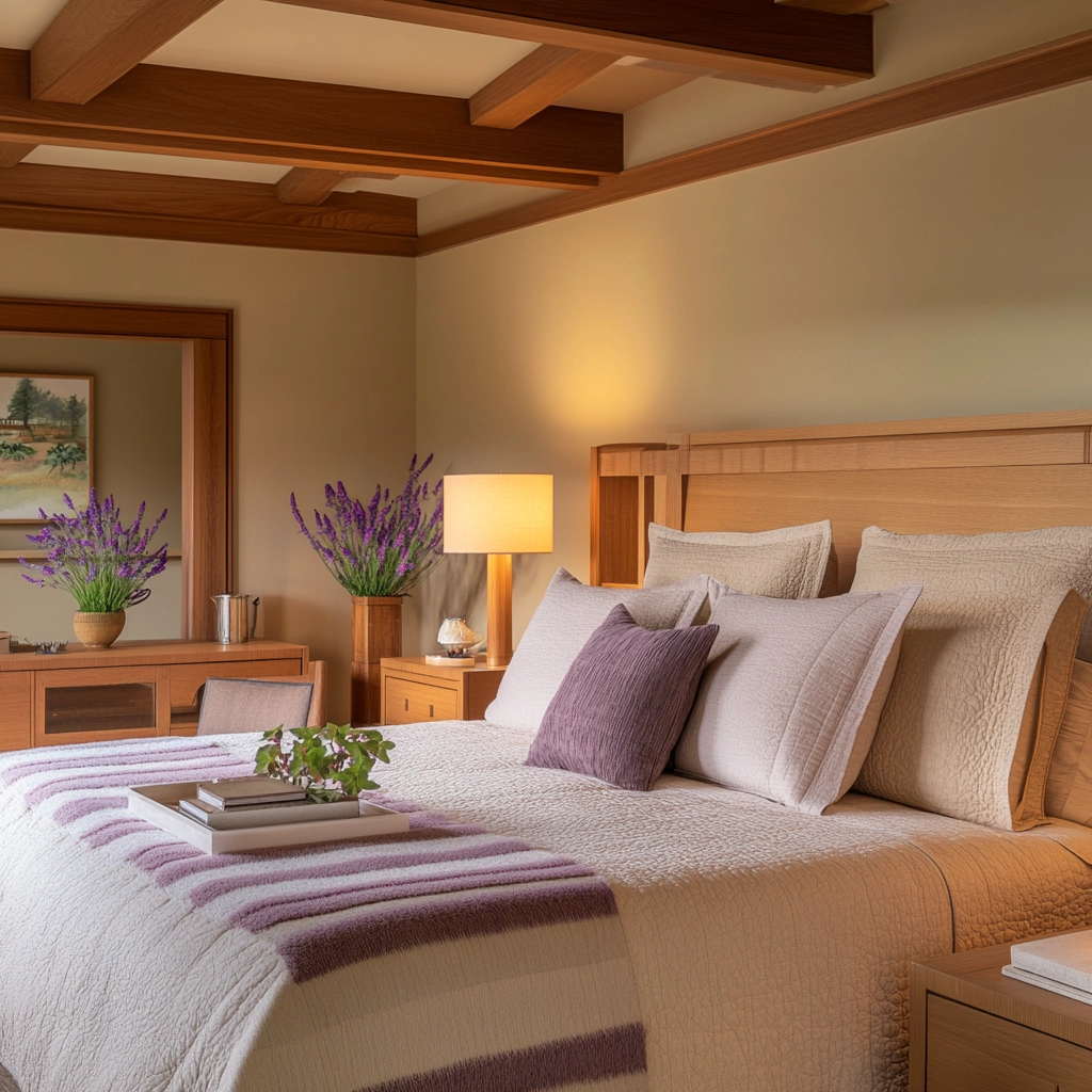 beige and lavender bedroom 70