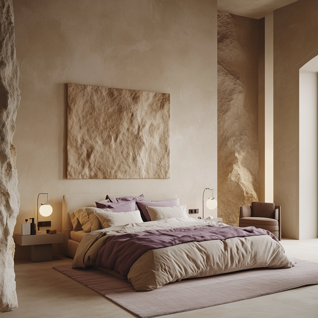beige and lavender bedroom 8
