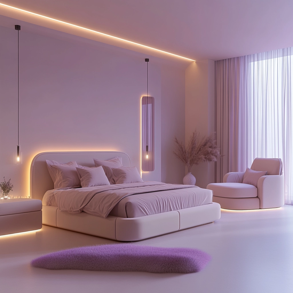beige and lavender bedroom 80