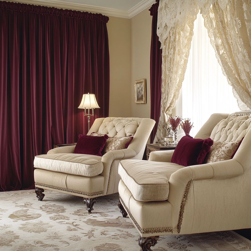 beige and maroon bedroom 27