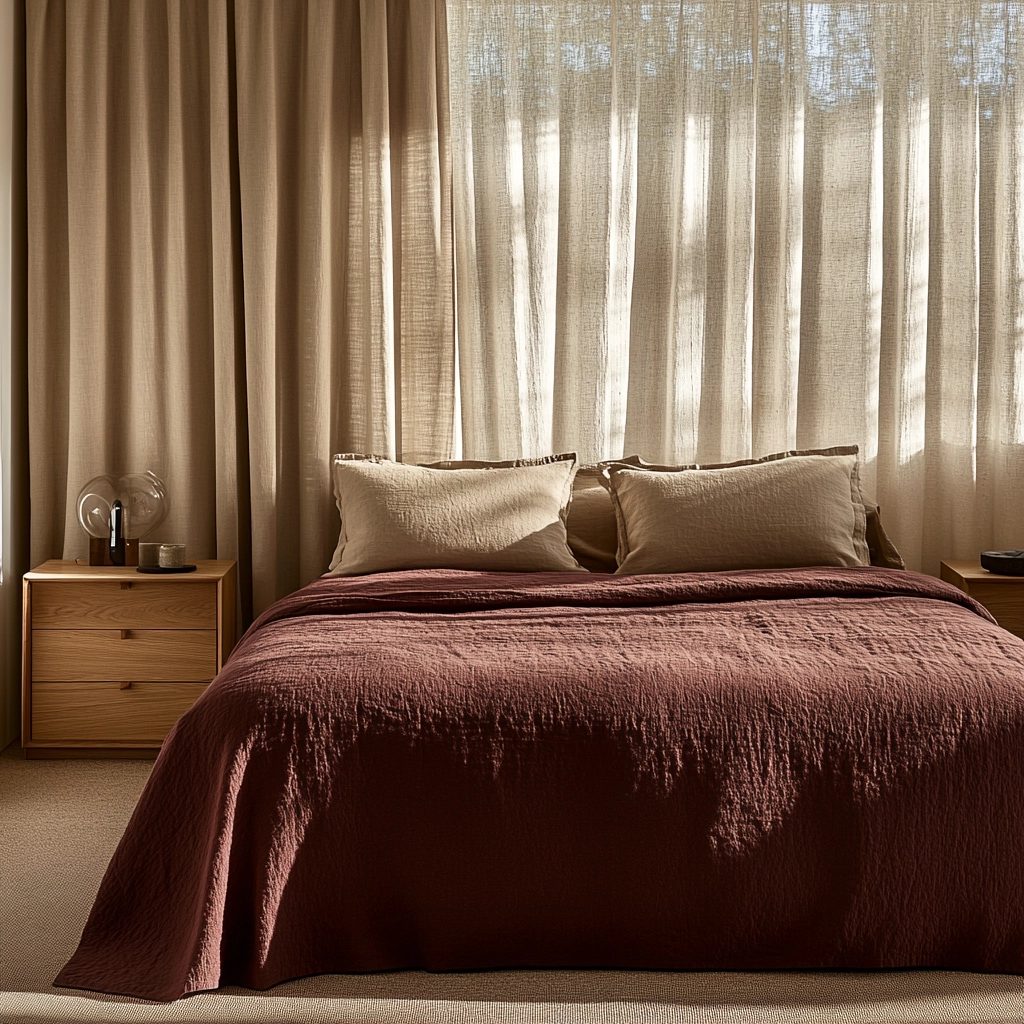 beige and maroon bedroom 3