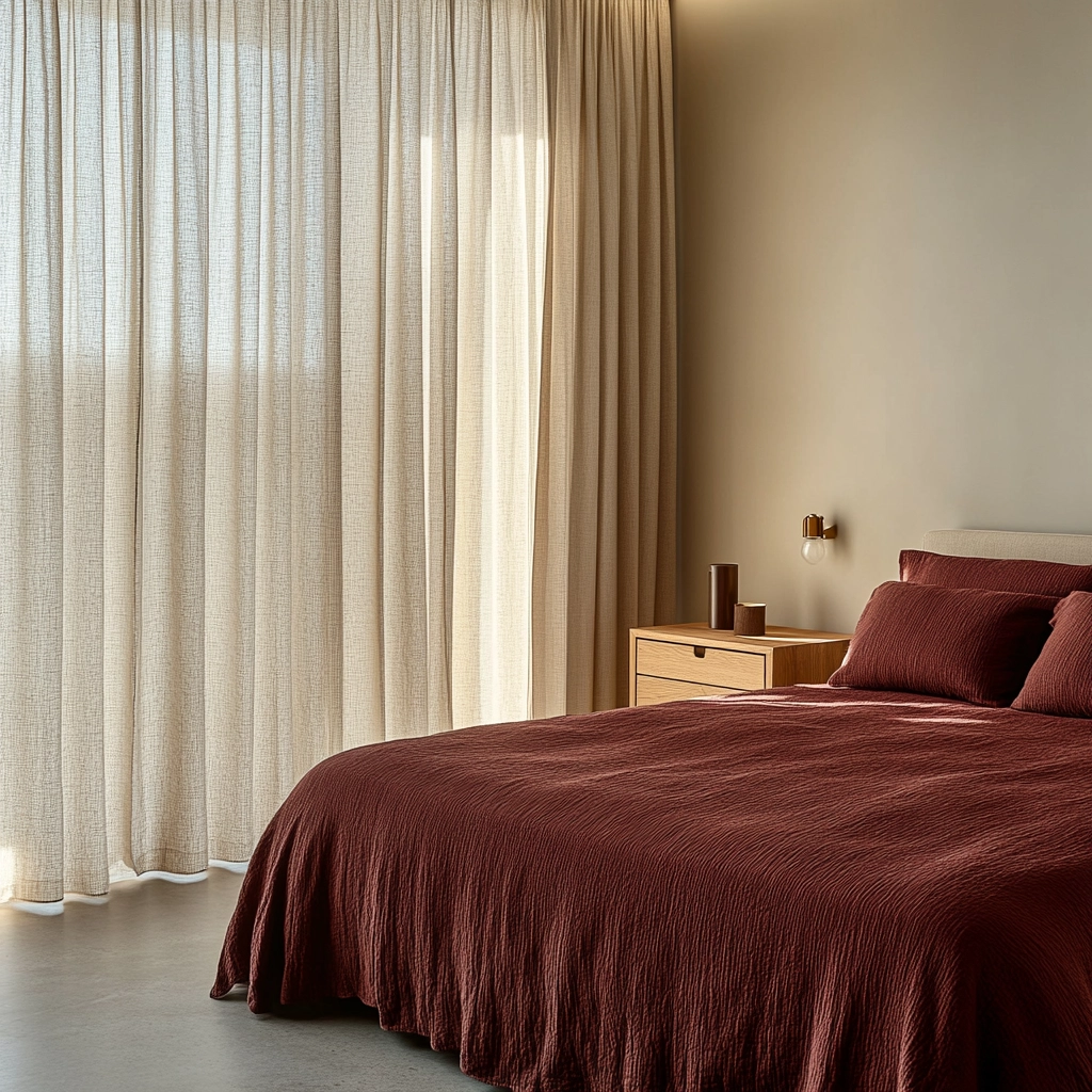 beige and maroon bedroom 4