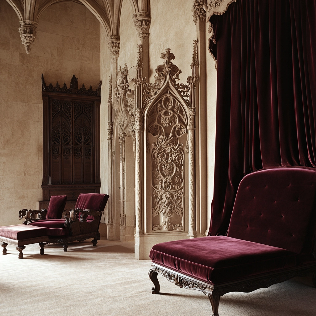 beige and maroon bedroom 51