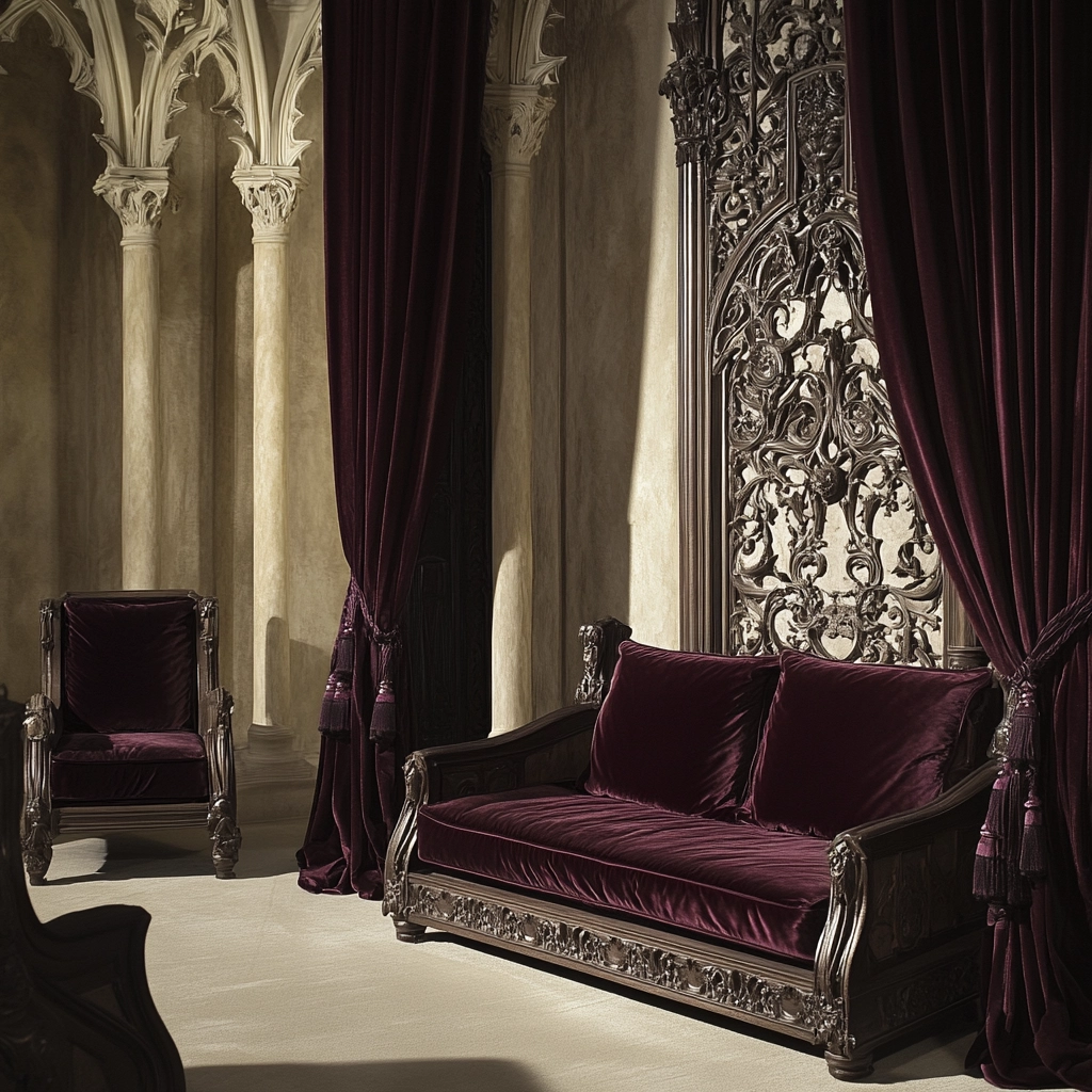 beige and maroon bedroom 52