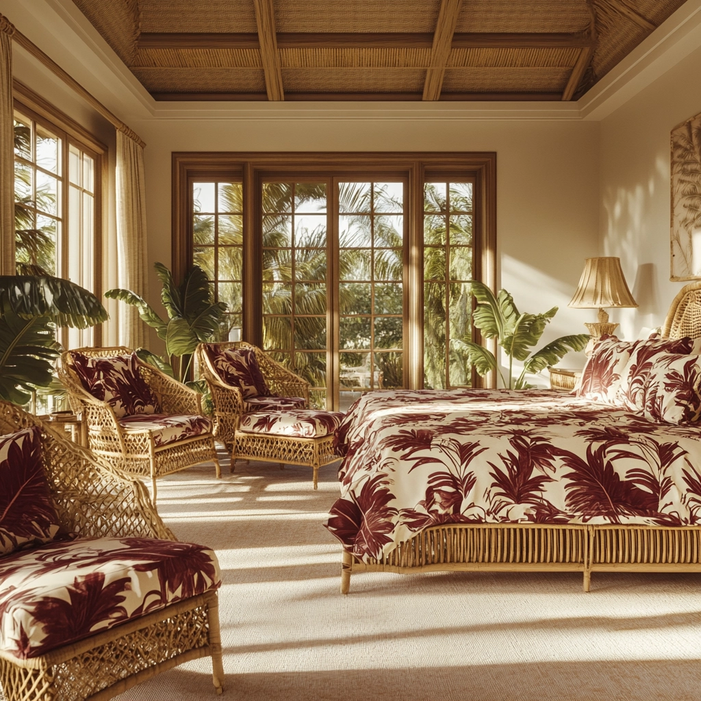 beige and maroon bedroom 59