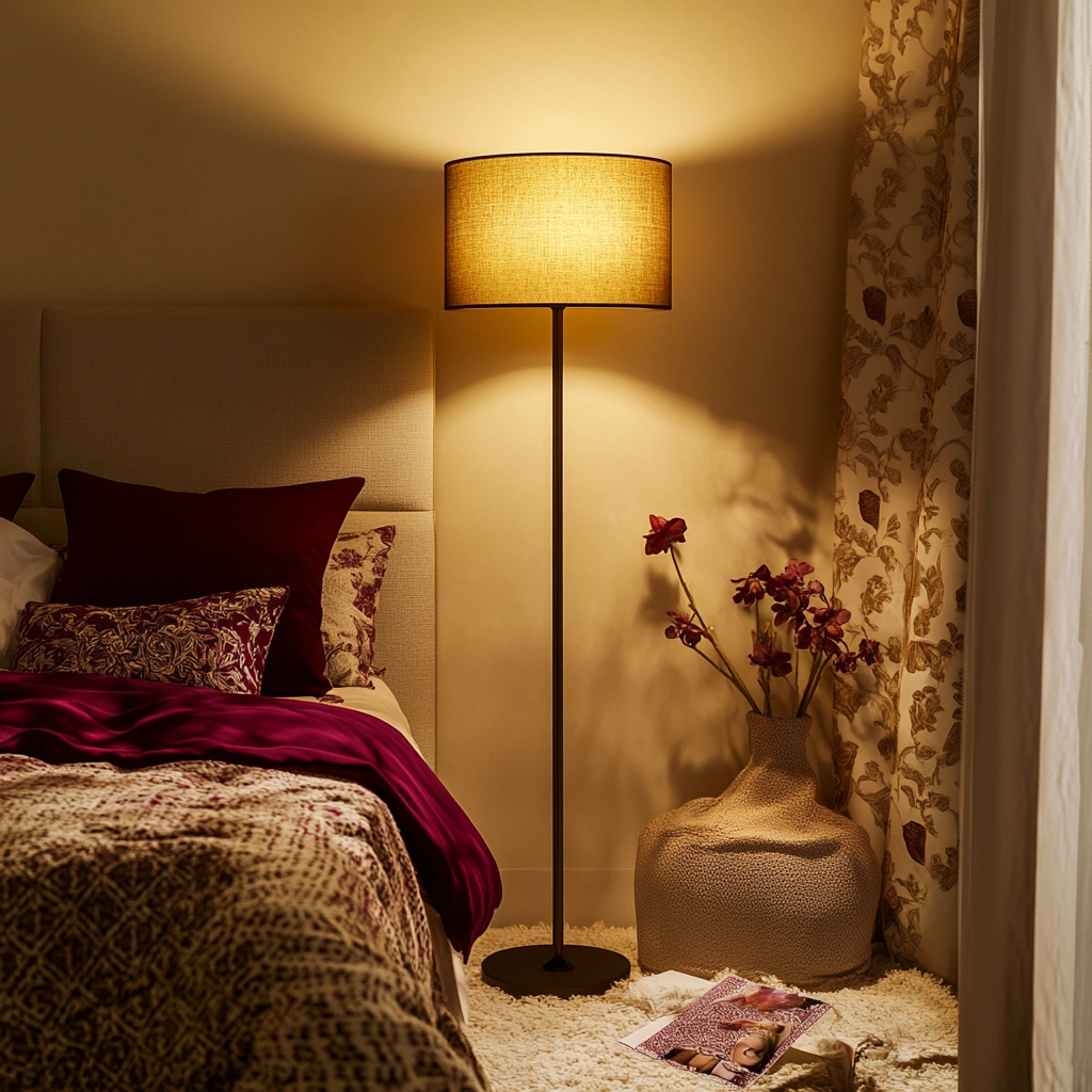beige and maroon bedroom 64
