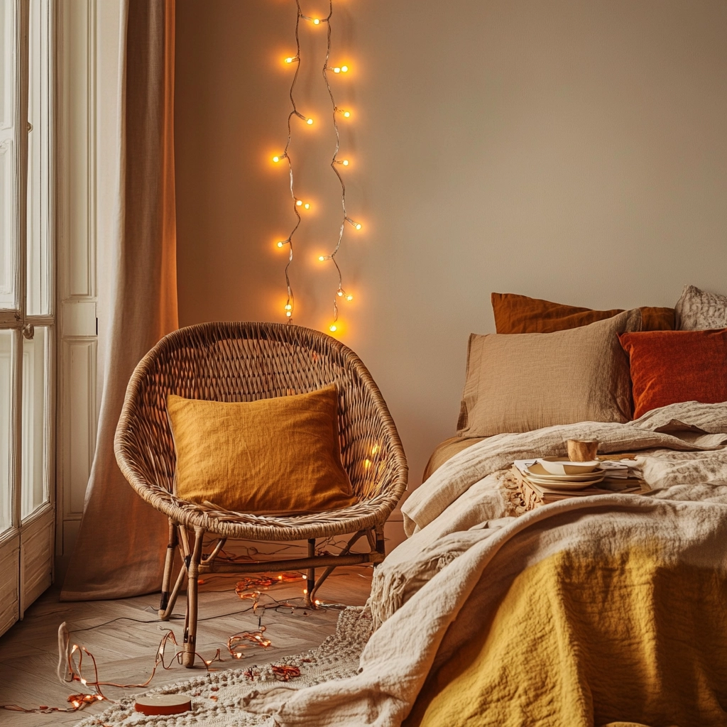 beige and mustard bedroom 11