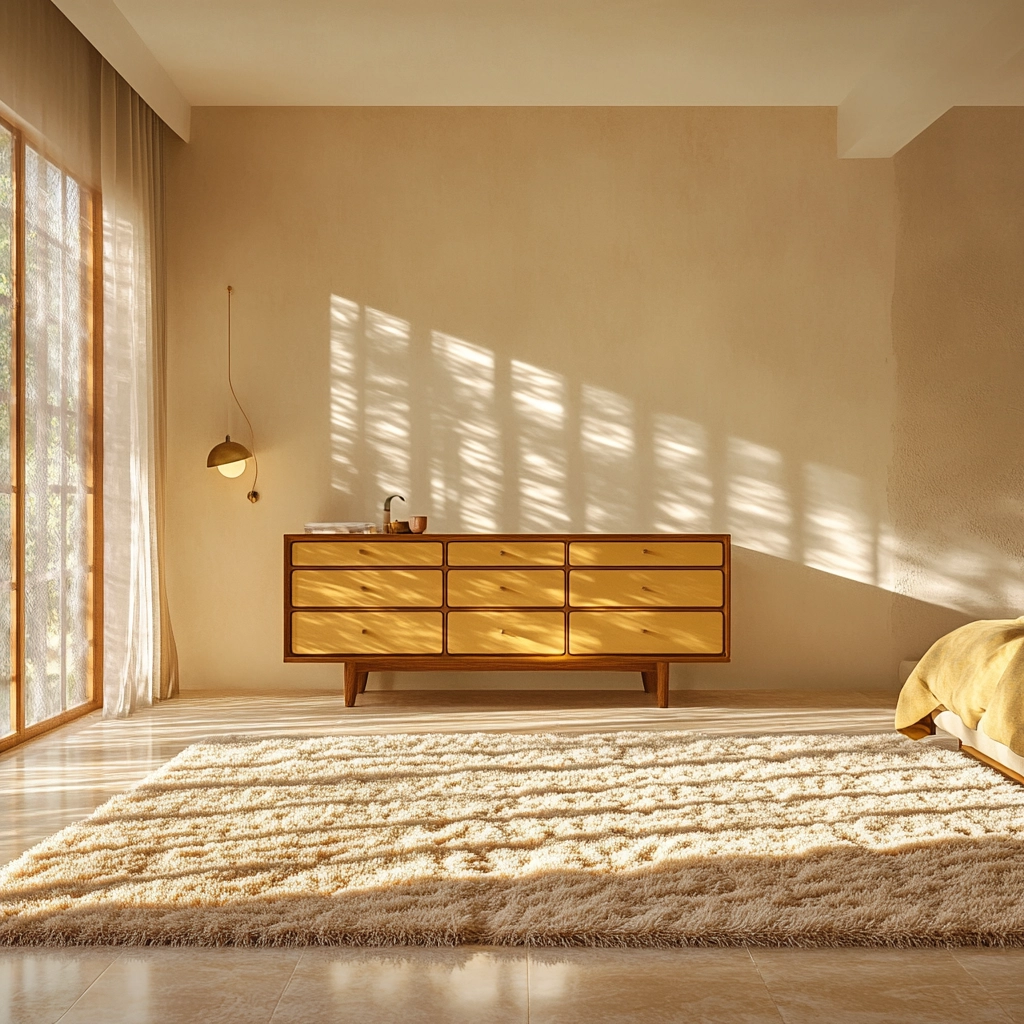beige and mustard bedroom 18
