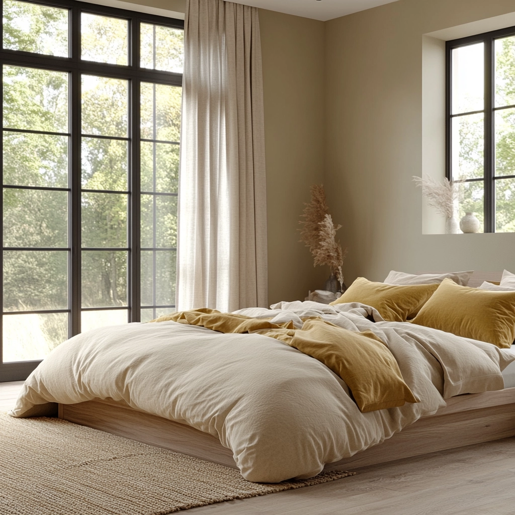 beige and mustard bedroom 3