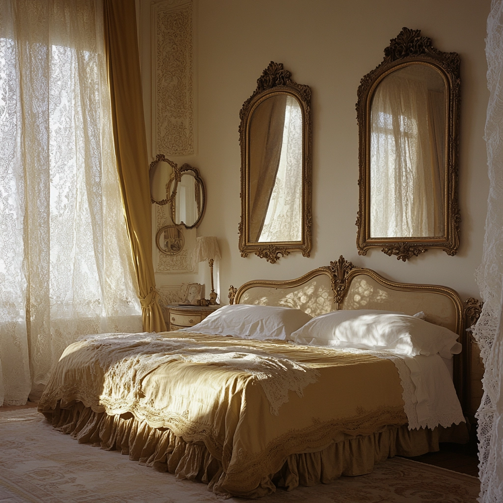 beige and mustard bedroom 36
