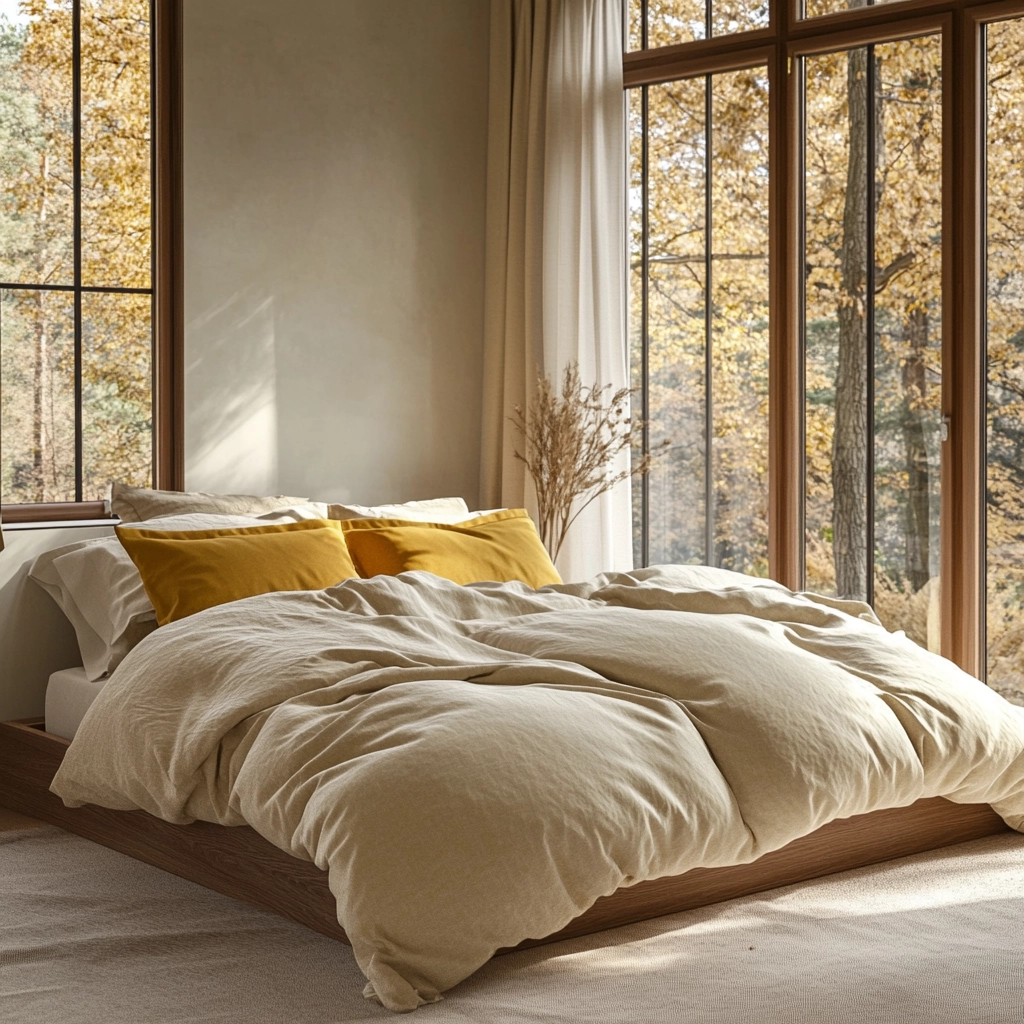 beige and mustard bedroom 4