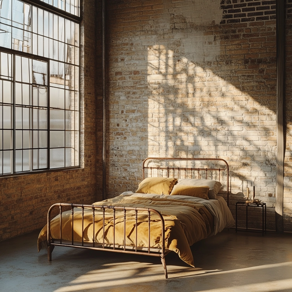 beige and mustard bedroom 46