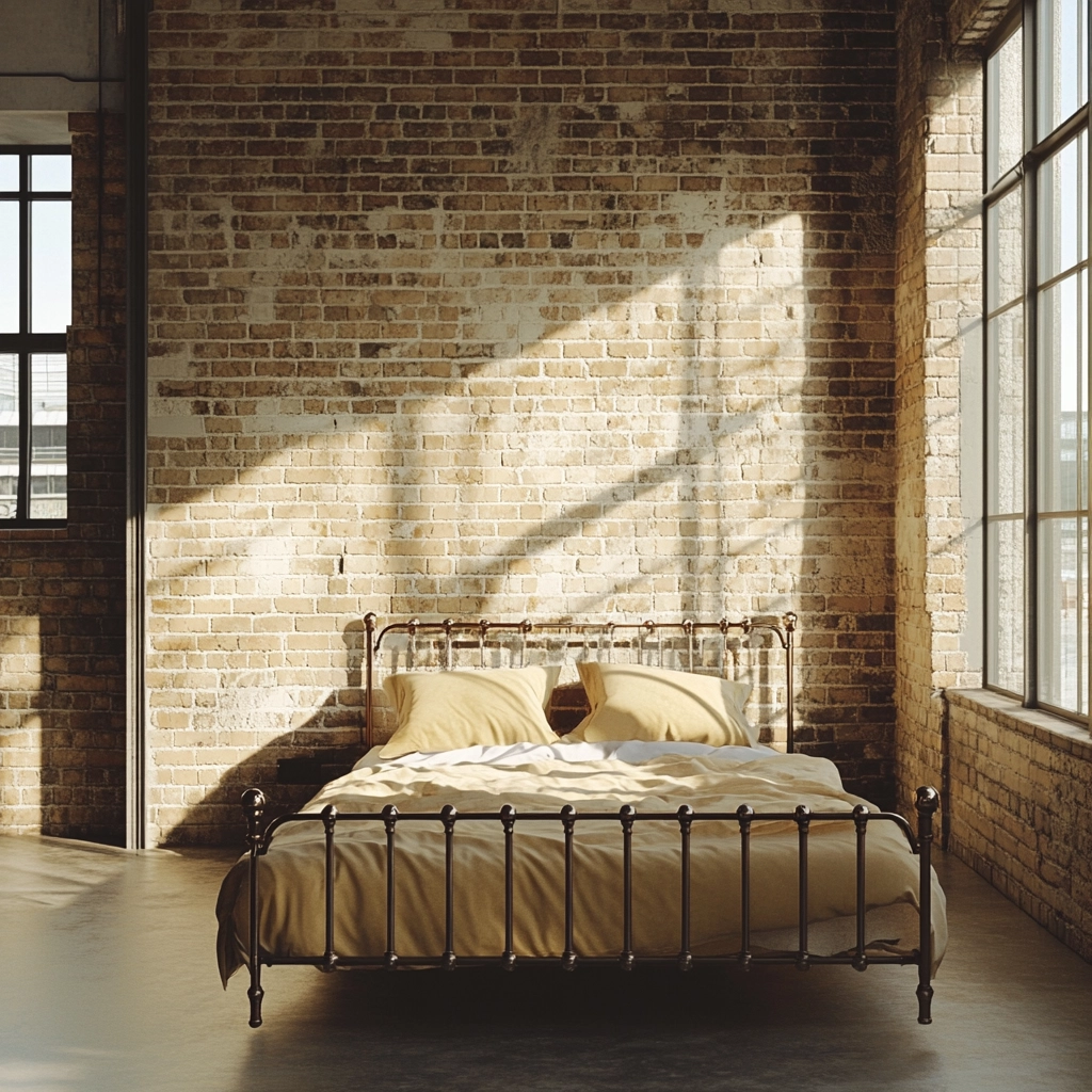 beige and mustard bedroom 47