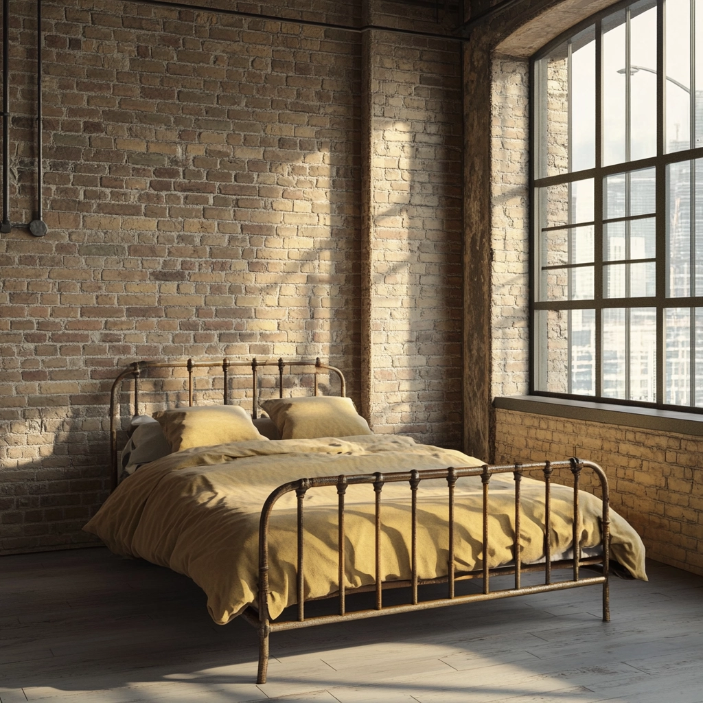 beige and mustard bedroom 48