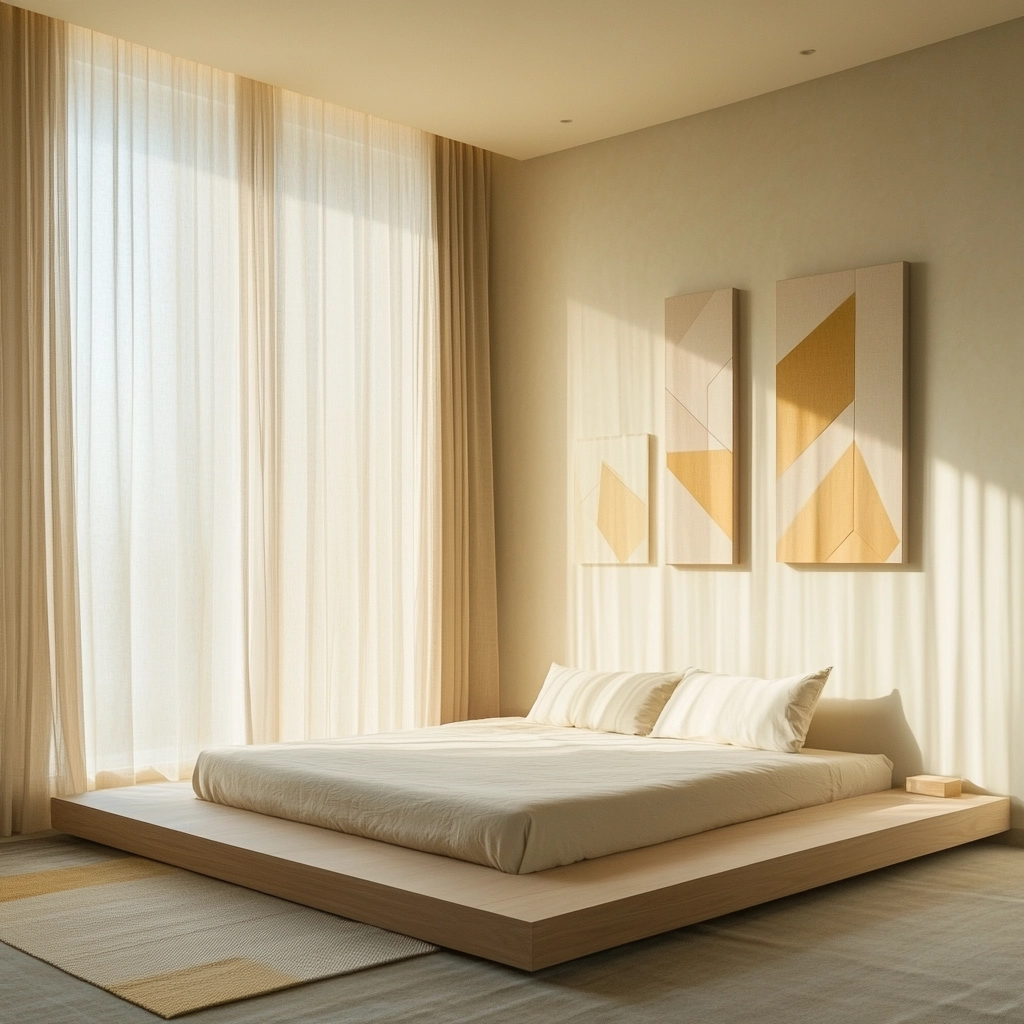 beige and mustard bedroom 6