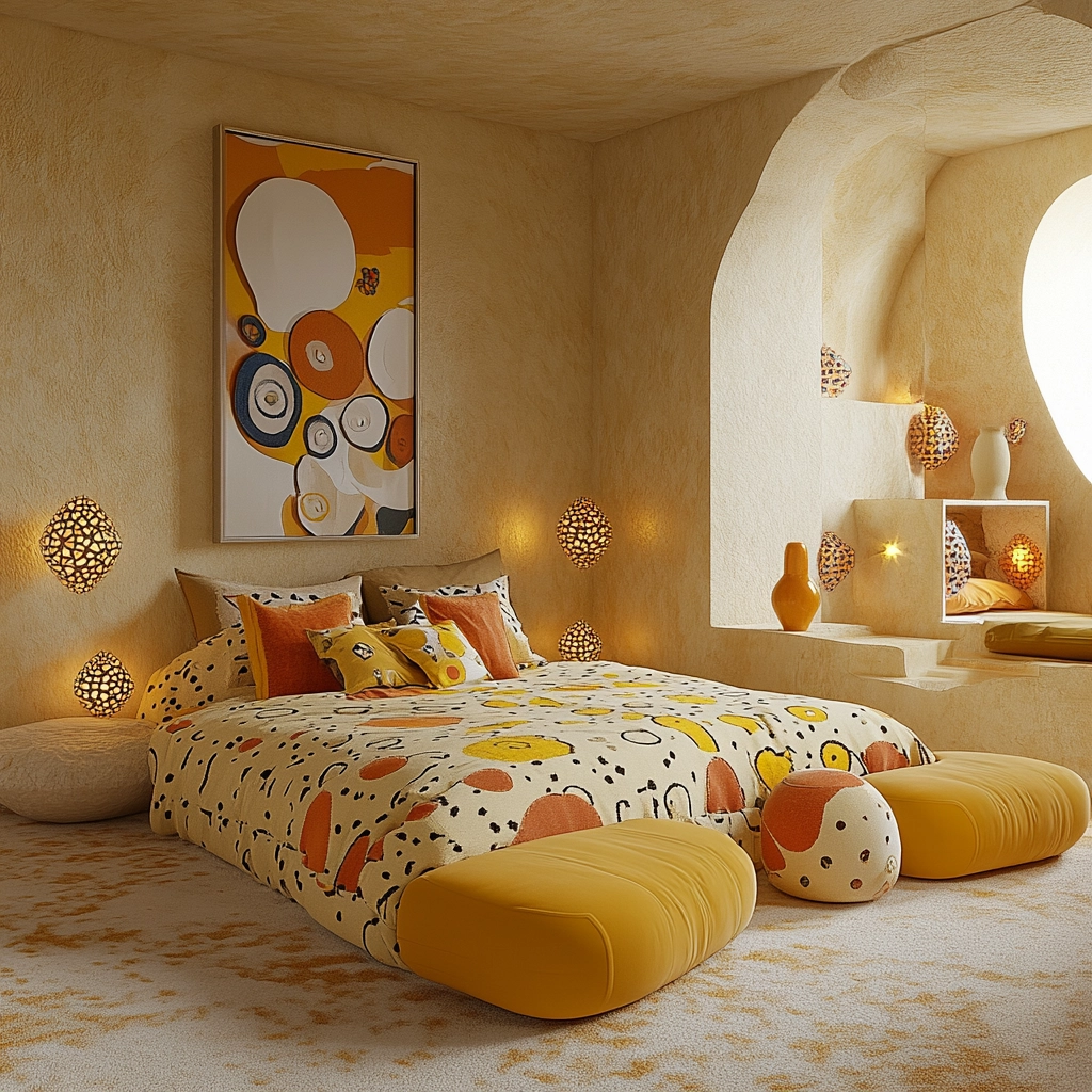 beige and mustard bedroom 62