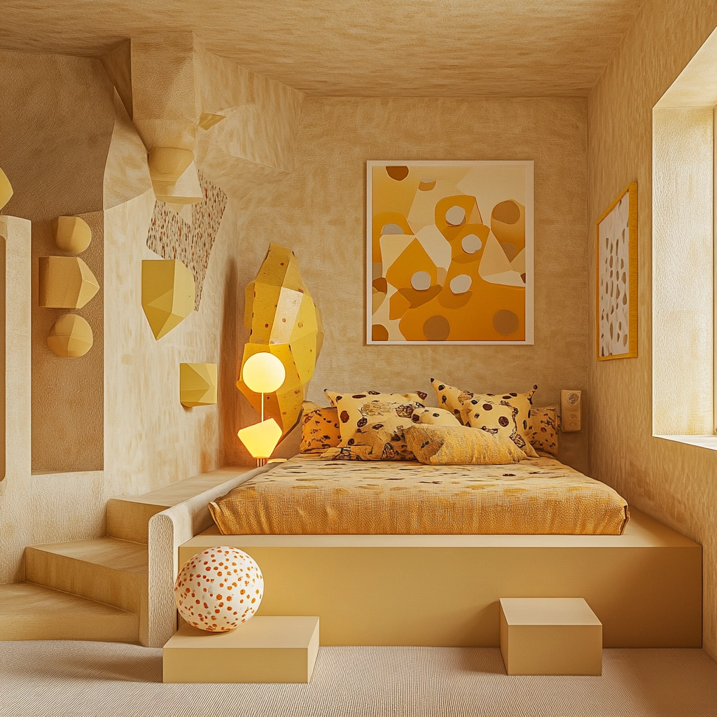 beige and mustard bedroom 64