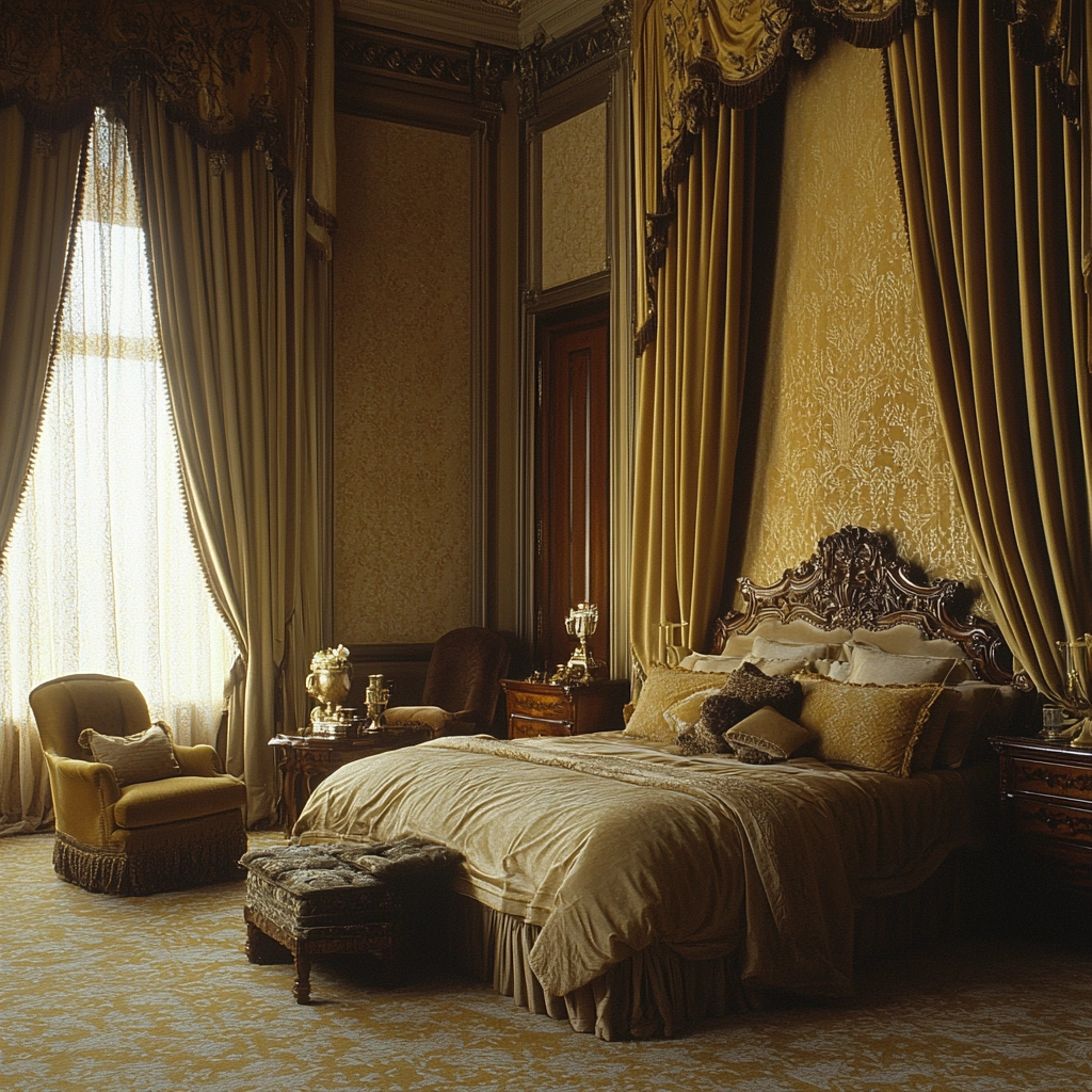 beige and mustard bedroom 69