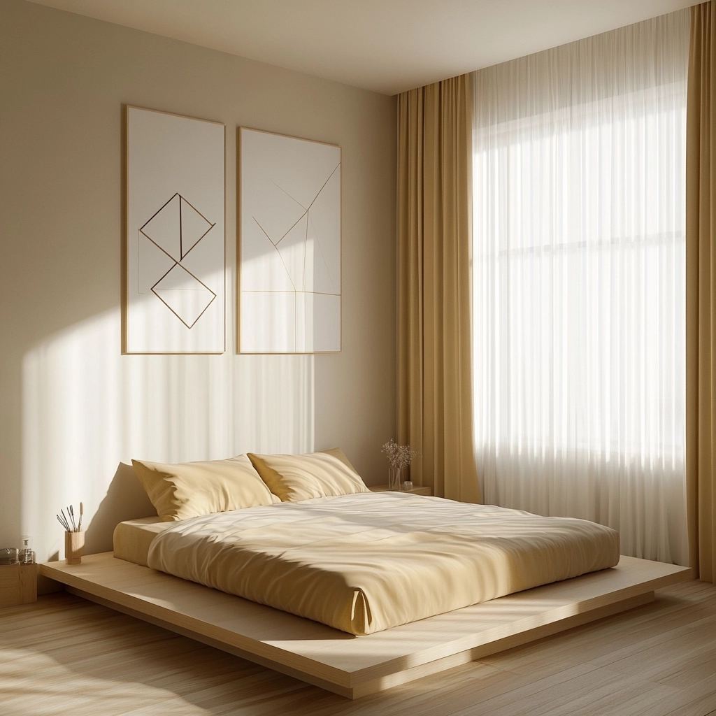 beige and mustard bedroom 7
