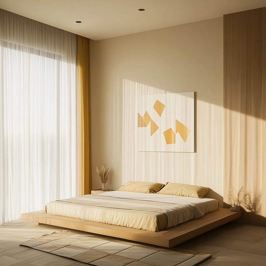 beige and mustard bedroom 8