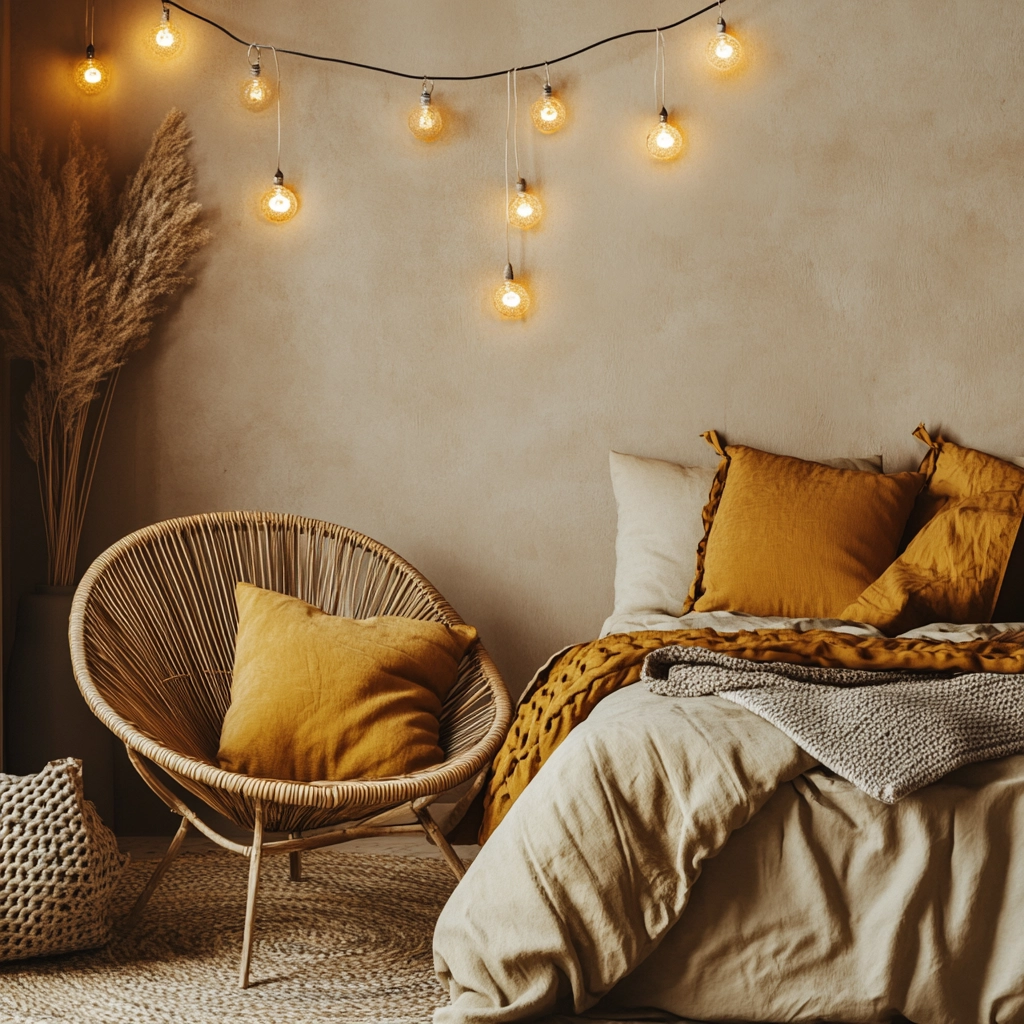 beige and mustard bedroom 9