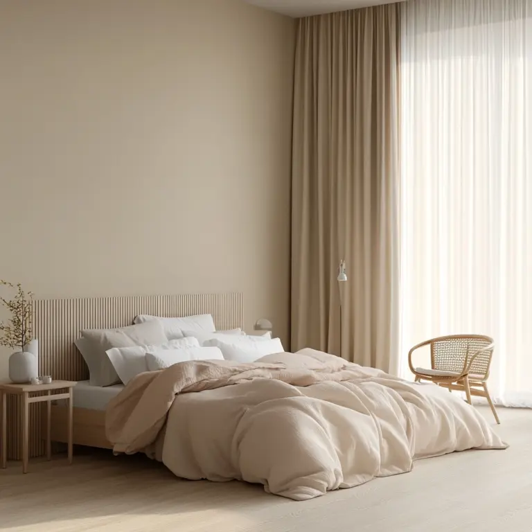 beige and pastel bedroom 1