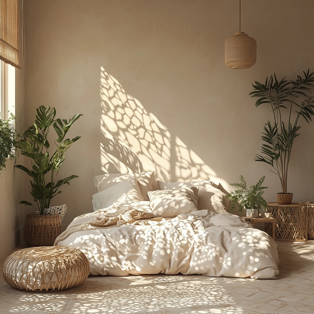 beige and pastel bedroom 12