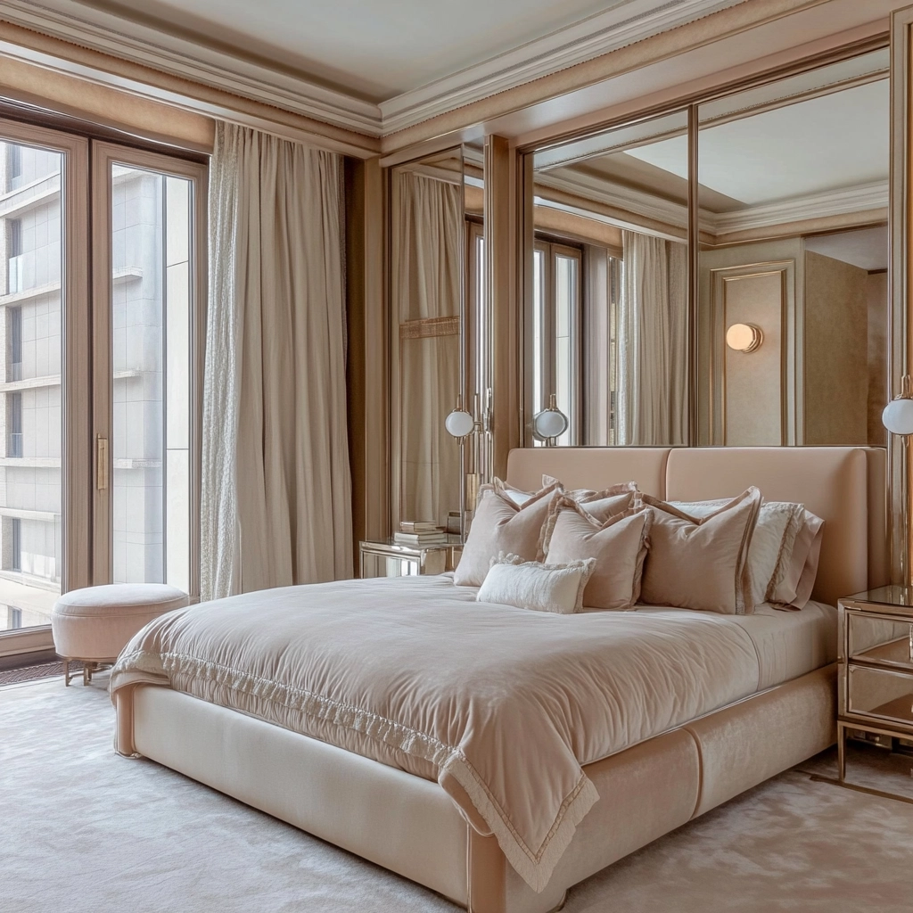 beige and pastel bedroom 13