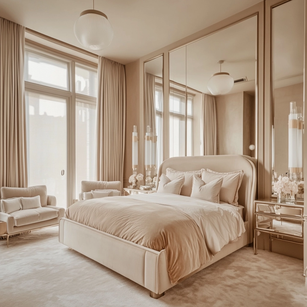 beige and pastel bedroom 14