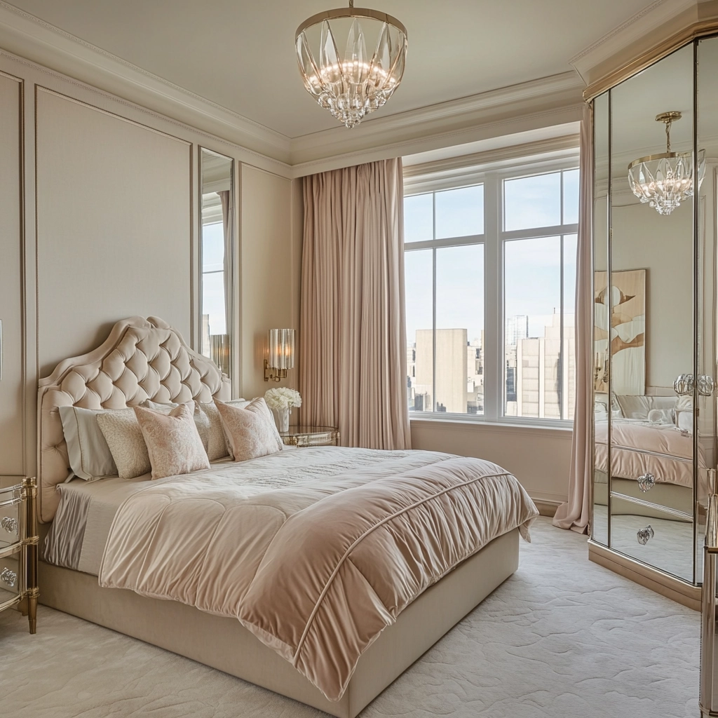 beige and pastel bedroom 15