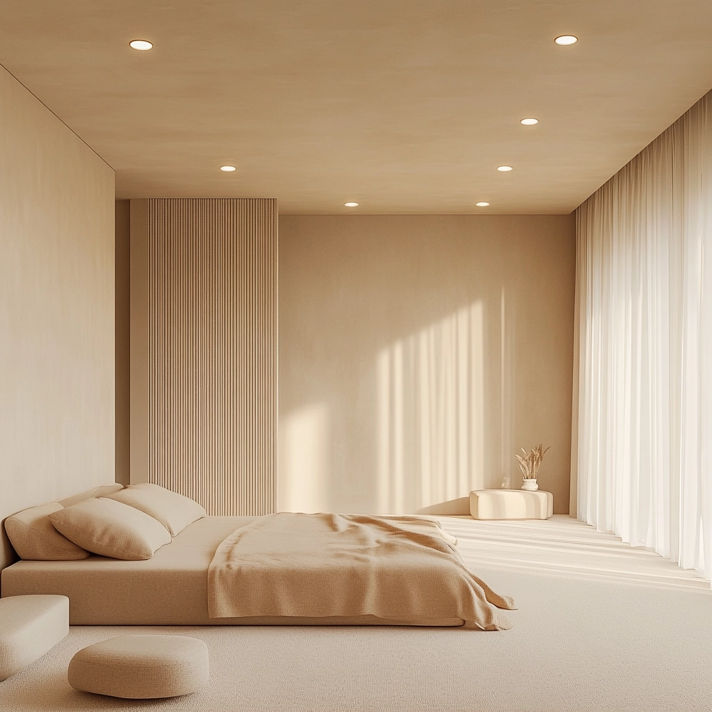 beige and pastel bedroom 19