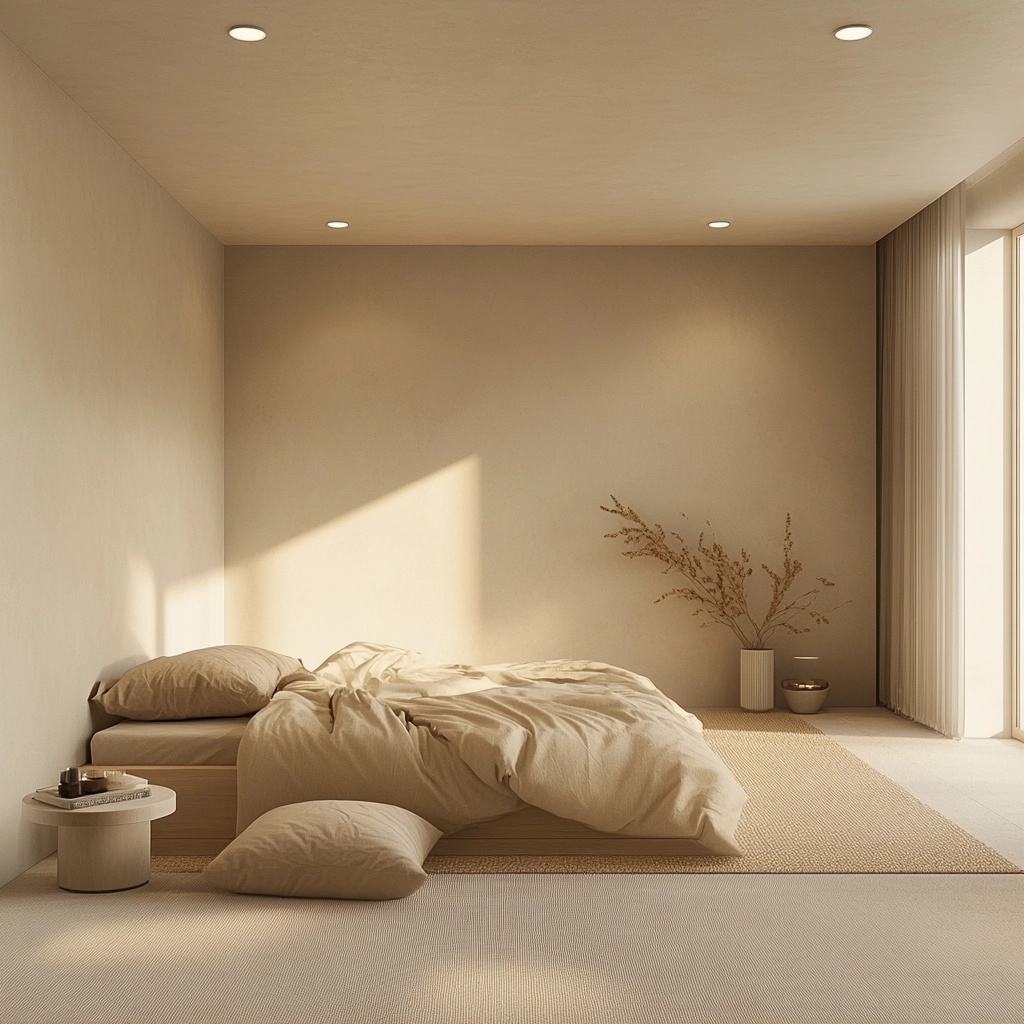 beige and pastel bedroom 20