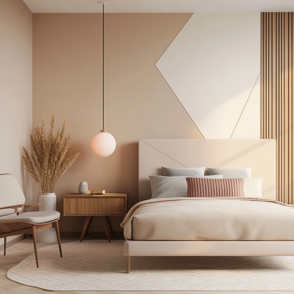 beige and pastel bedroom 21