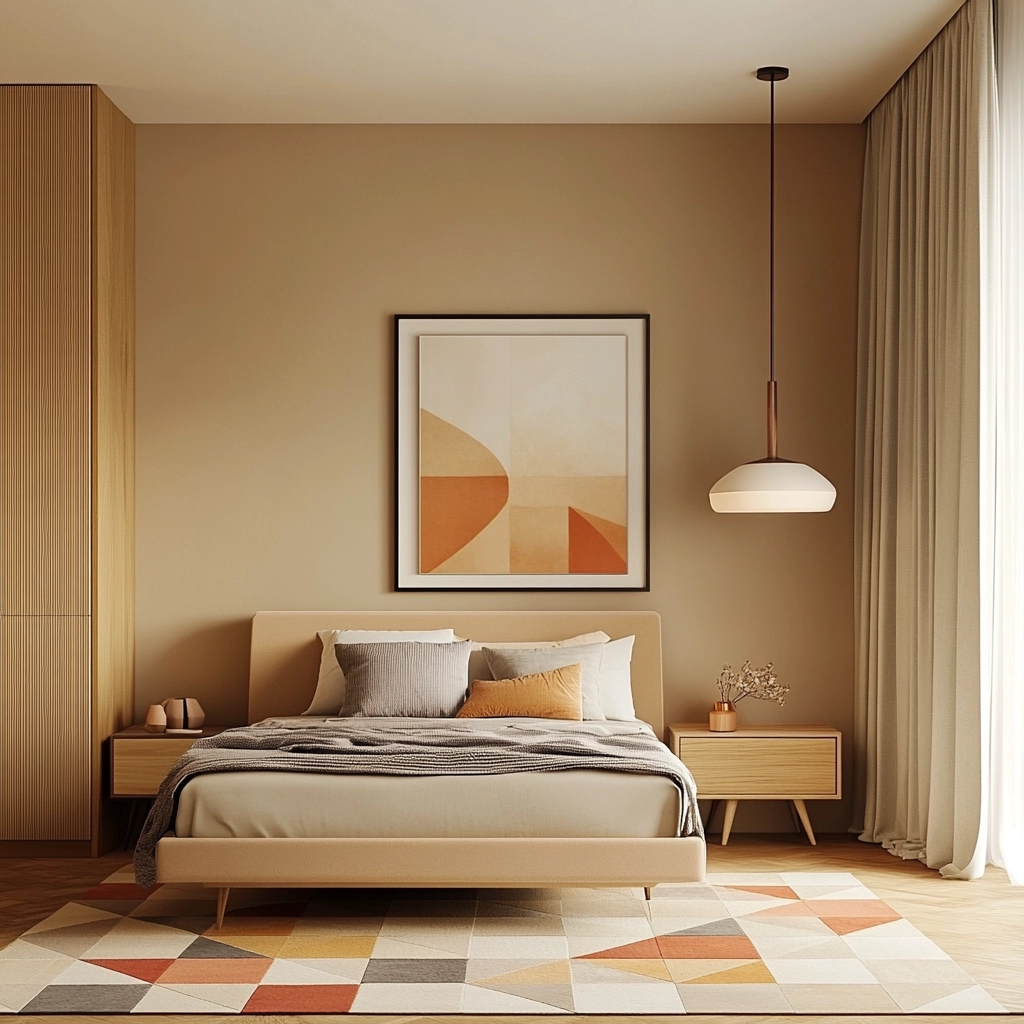 beige and pastel bedroom 23