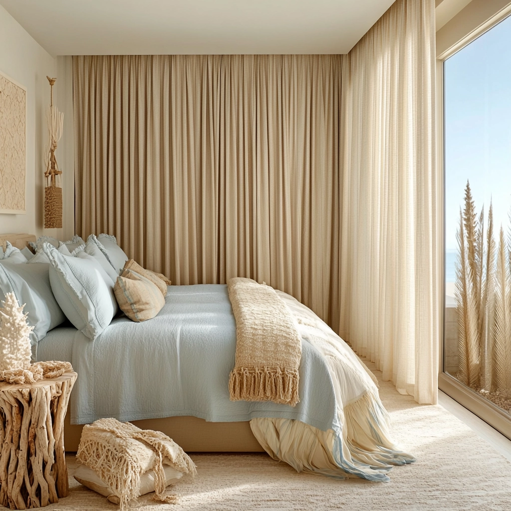 beige and pastel bedroom 26