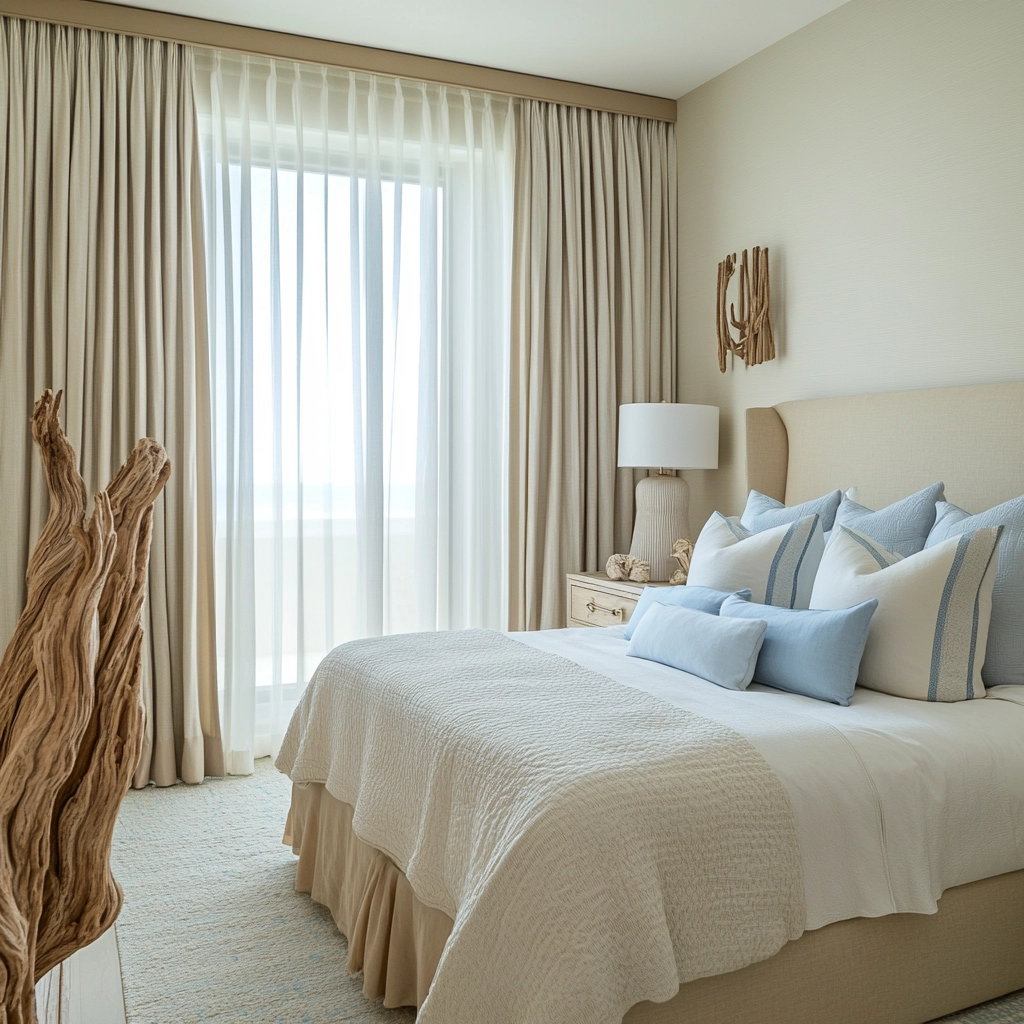 beige and pastel bedroom 28