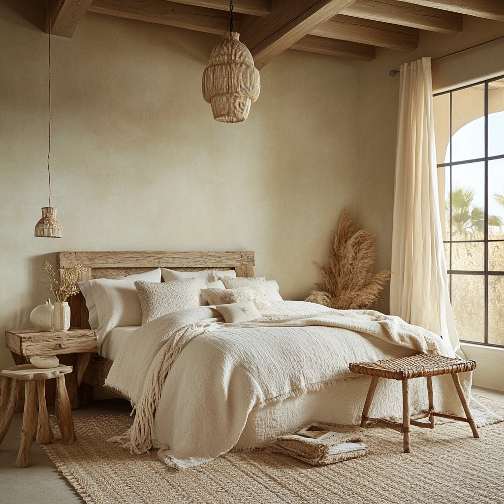 beige and pastel bedroom 30