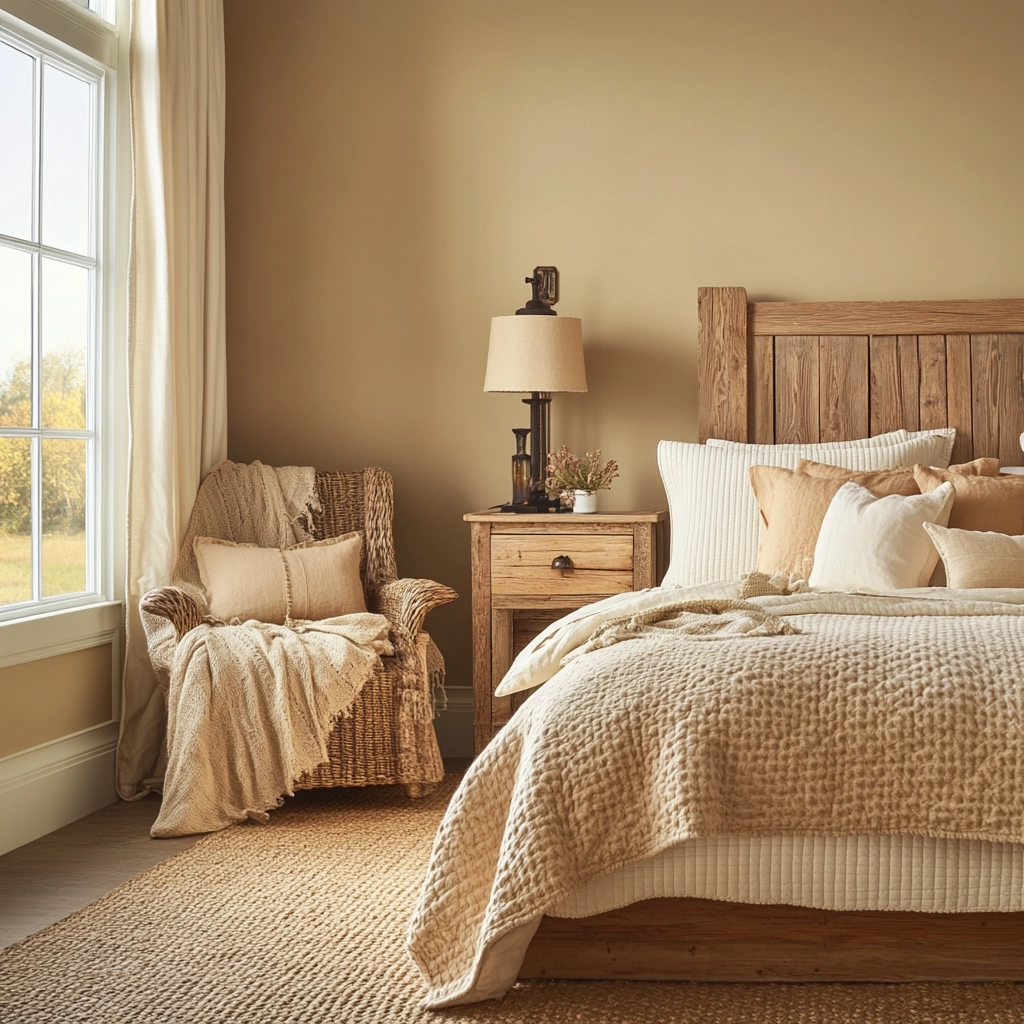 beige and pastel bedroom 31