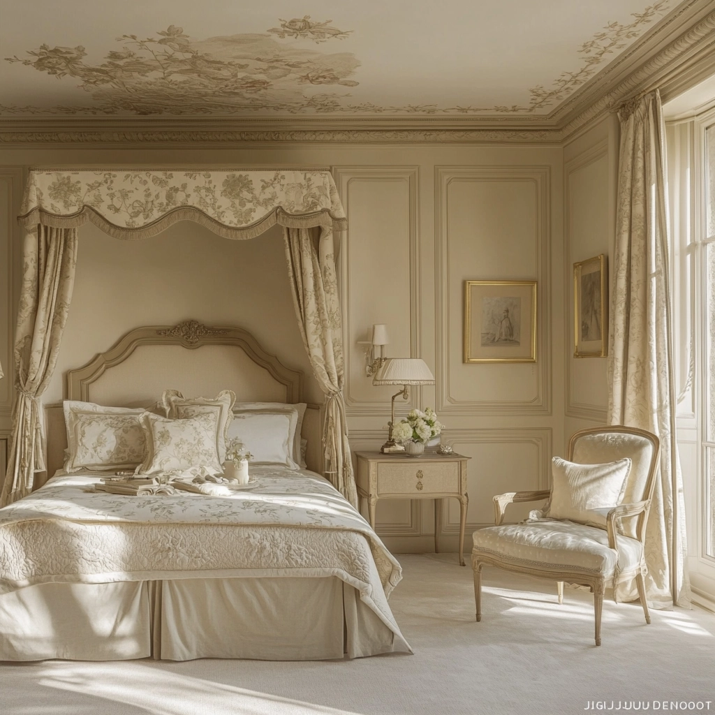 beige and pastel bedroom 33