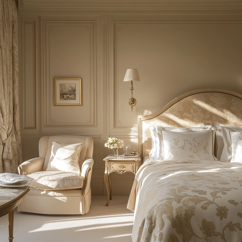 beige and pastel bedroom 34