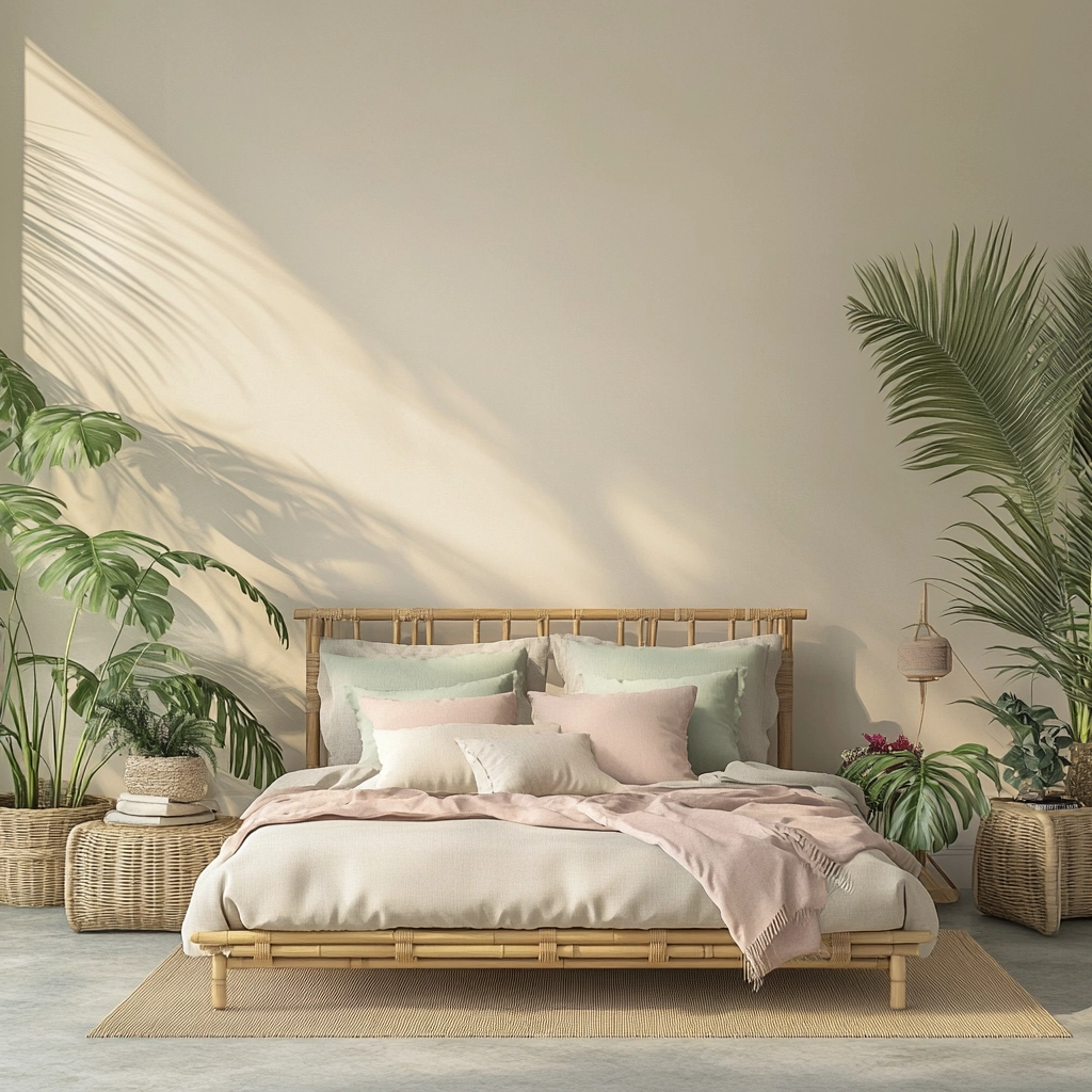 beige and pastel bedroom 37