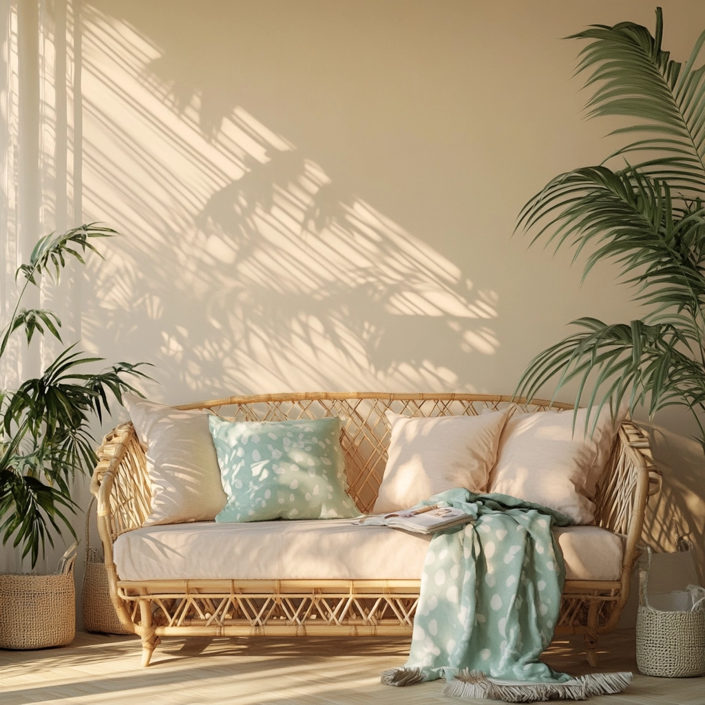 beige and pastel bedroom 40