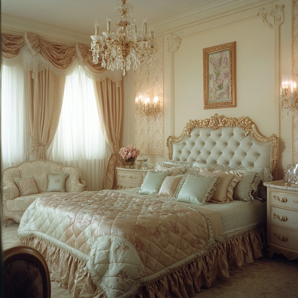 beige and pastel bedroom 44