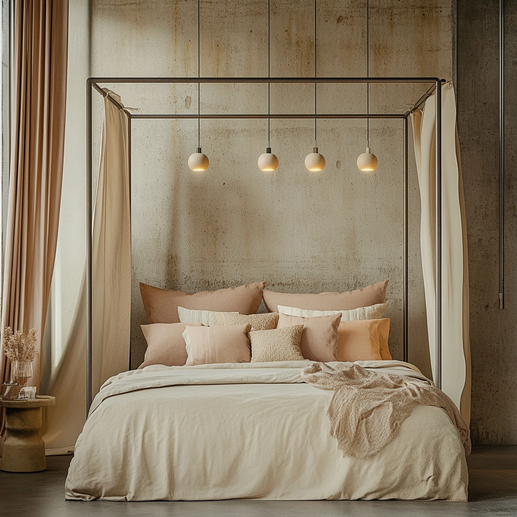 beige and pastel bedroom 50