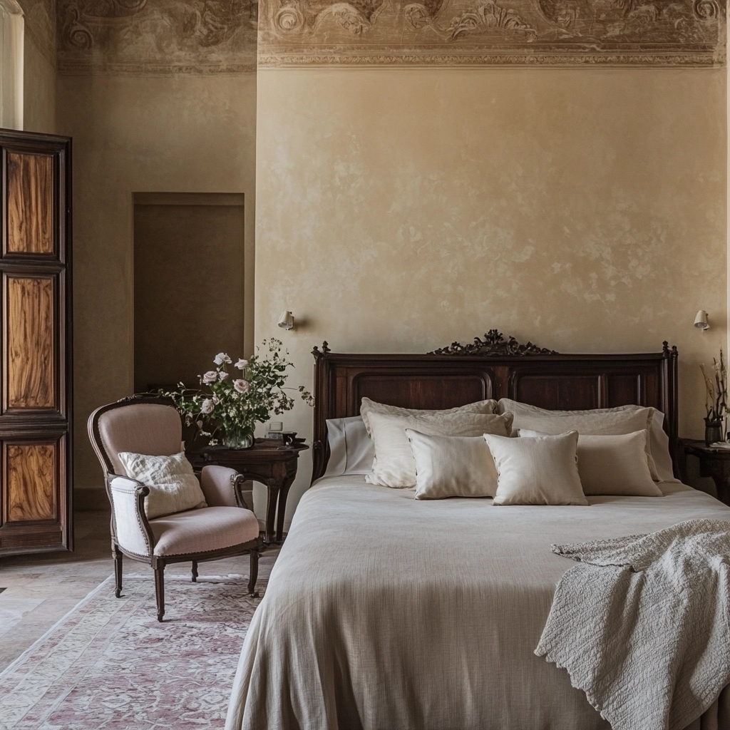 beige and pastel bedroom 59