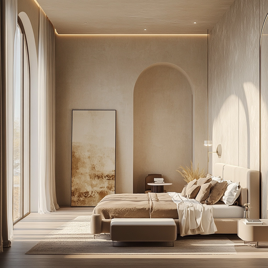 beige and pastel bedroom 62