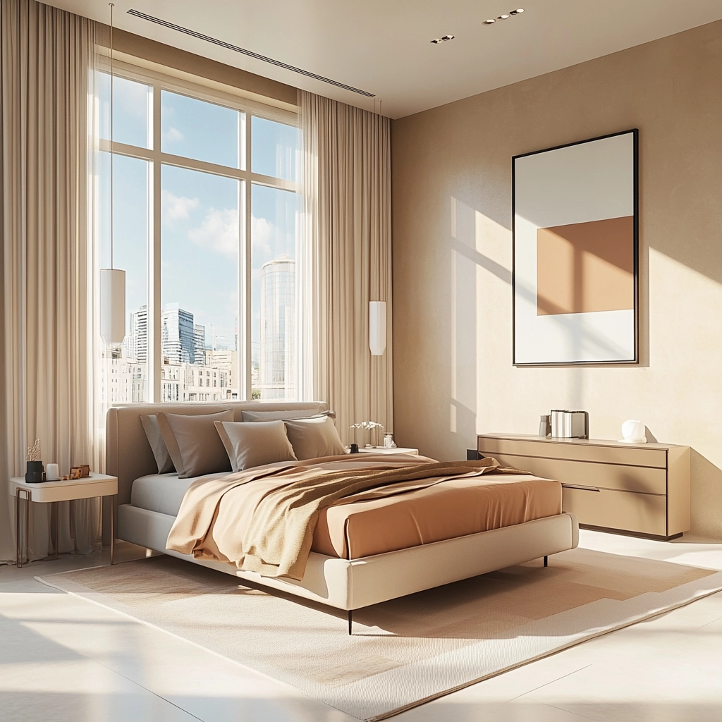 beige and pastel bedroom 63