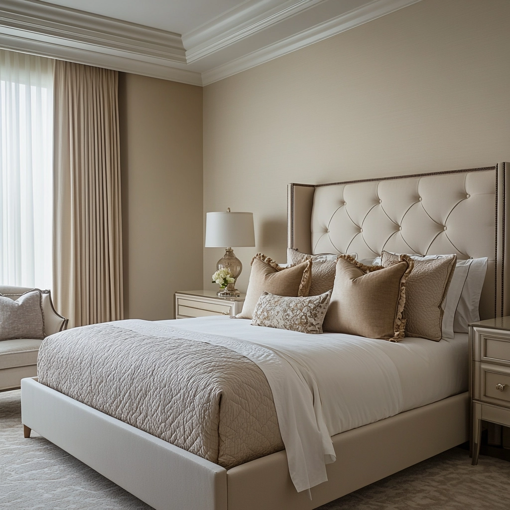 beige and pastel bedroom 65