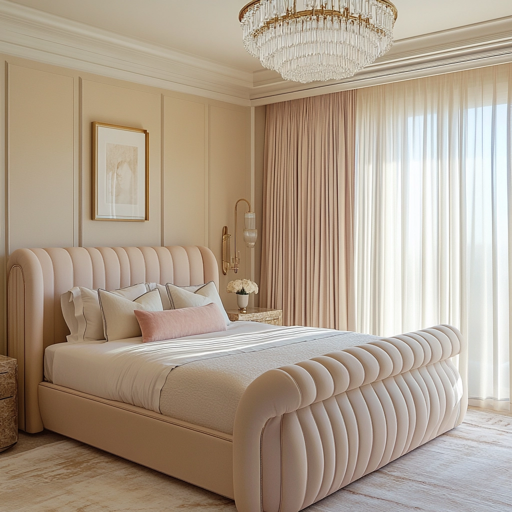 beige and pastel bedroom 70