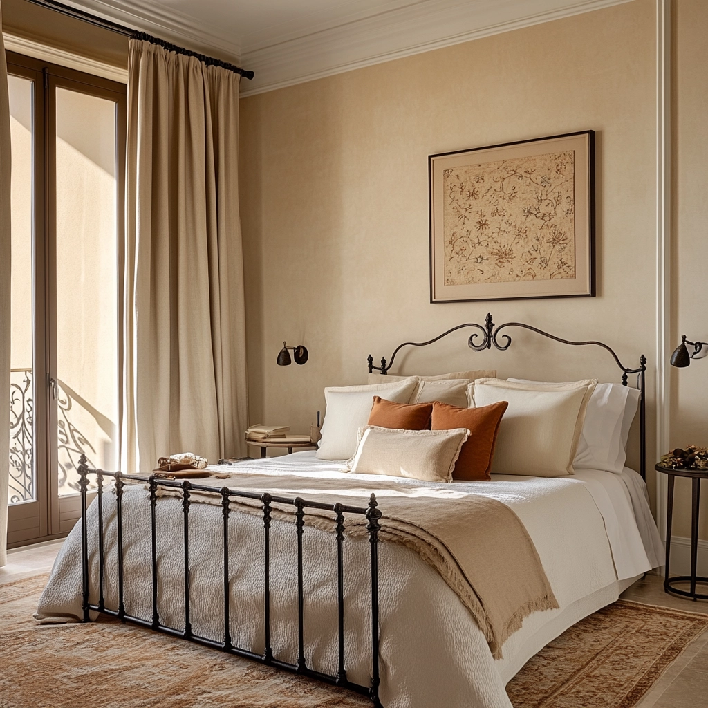 beige and pastel bedroom 73